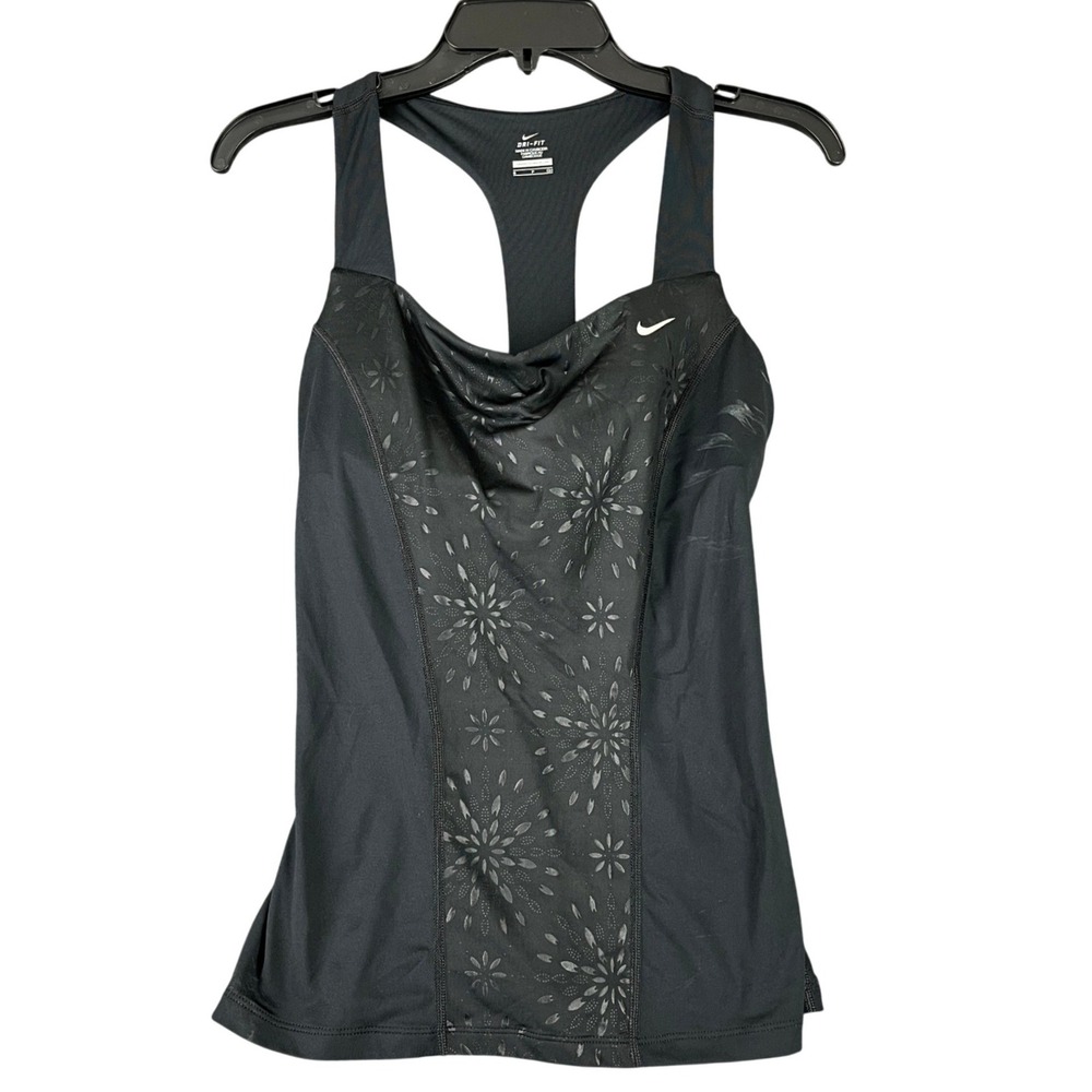 NIKE Floral Graphic Racerback Tank Top Performance S Women Athleisure